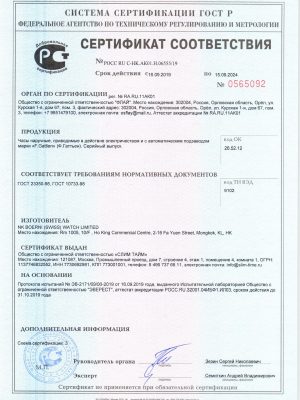 Сертификат F.Gattien